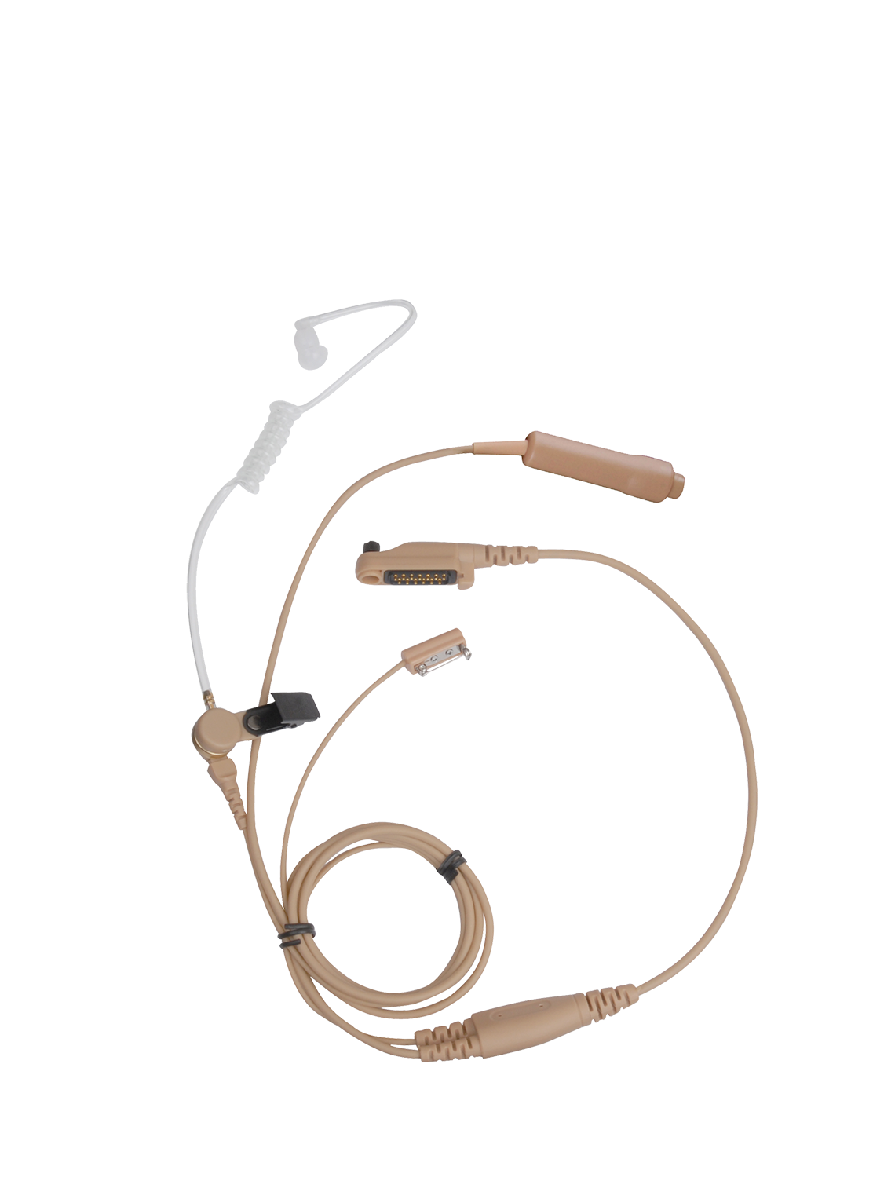 3-wire Surveillance Earpiece with Transparent Acoustic Tube(Beige)
